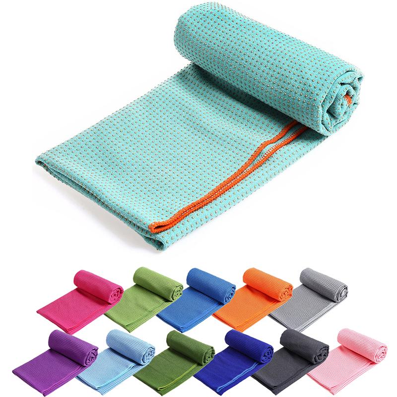Yoga Towel Nonslip Mat-sized Soft Absorbent Microfiber Blanket Hot Yoga Pilates Foldable Washable for Gym Class Office Picnic Camping