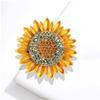 Sparkling Sunflower Brooch Outfit Decor Rhinestone Flower Pin Realistic Stainless Sunflower Floral Pin Clothes Decor Jewelry