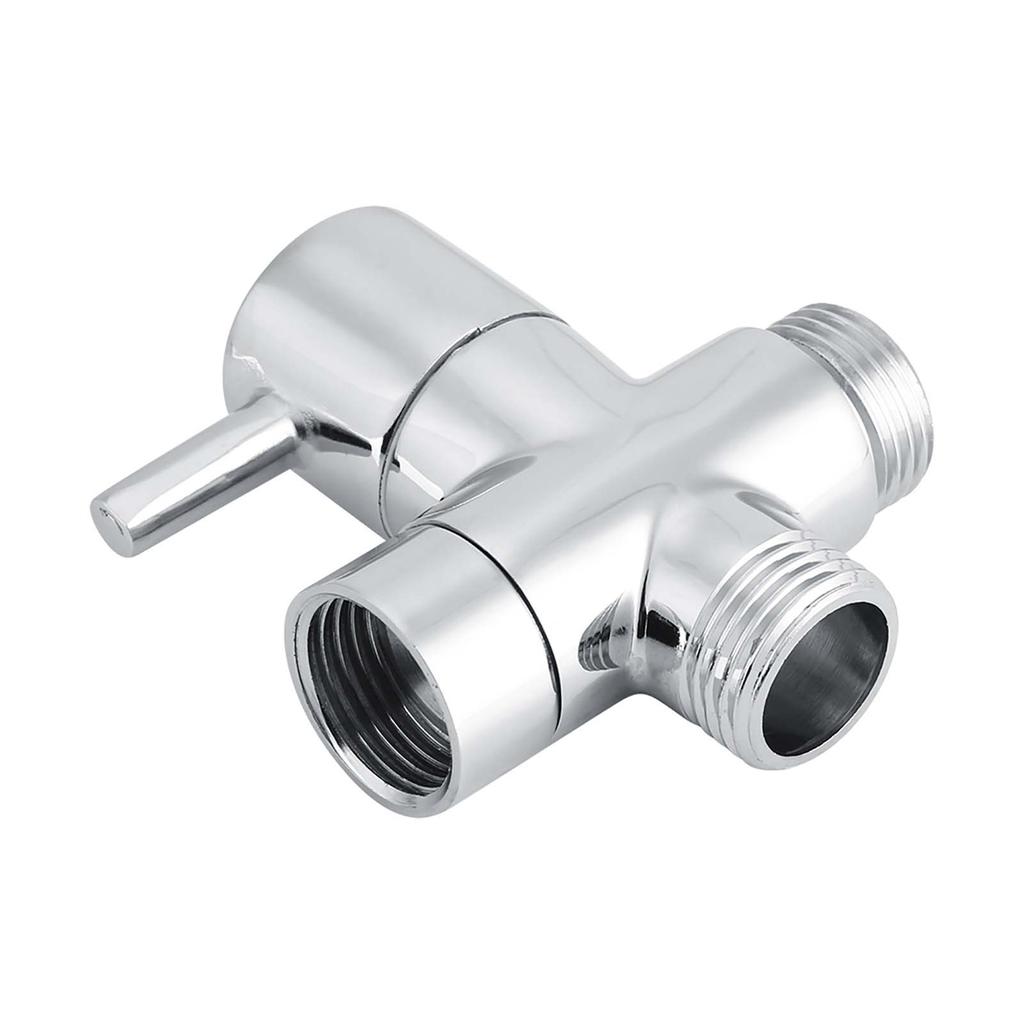 3-Way T Shape Diverter Shut Off Valve Shower Toilet Bidet Sprayer Water Adapter Chrome Color