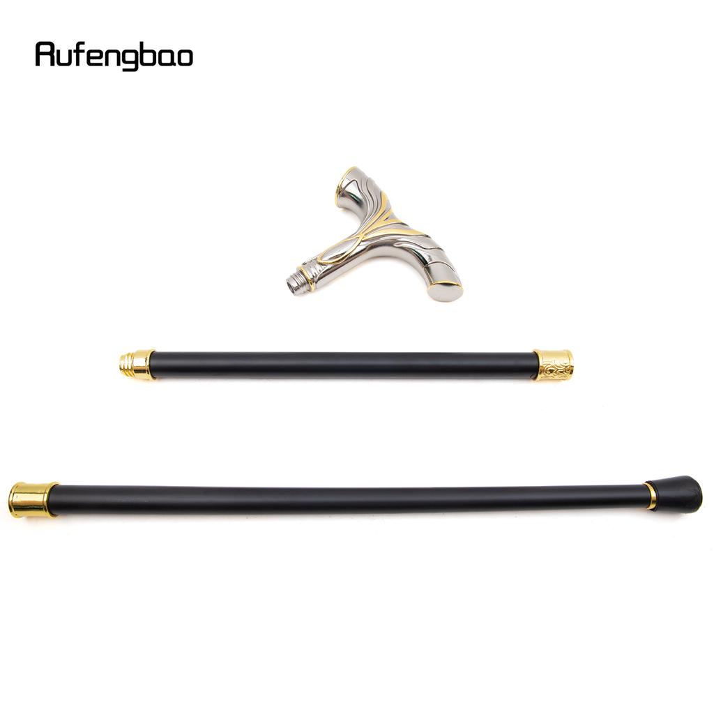 Золотисто-белые плавные линии, роскошная модная косплей трость для вечеринки, декоративная трость, элегантный посох с ручкой, трость для ходьбы 92 см