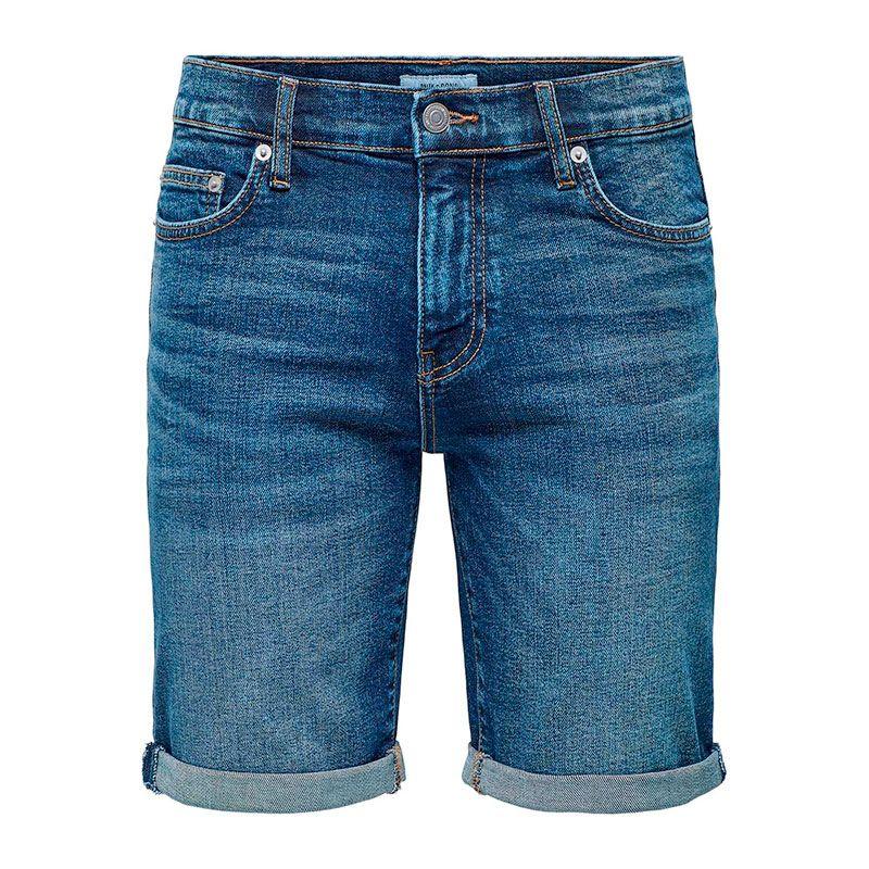 Мужские джинсовые шорты из стираного денима ONLY AND SONS