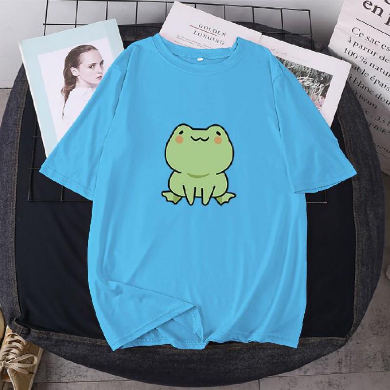 Casual Short Sleeve Printed T-Shirt Men Women Loose Fit Cotton Blend Round Neck Tee In Multiple Colors
