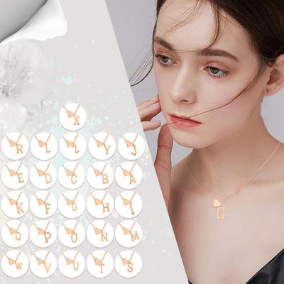 Ожерелье с инициалами в форме сердца, ожерелье с буквами в форме сердца, персонализированное ожерелье с монограммой, 1 шт.