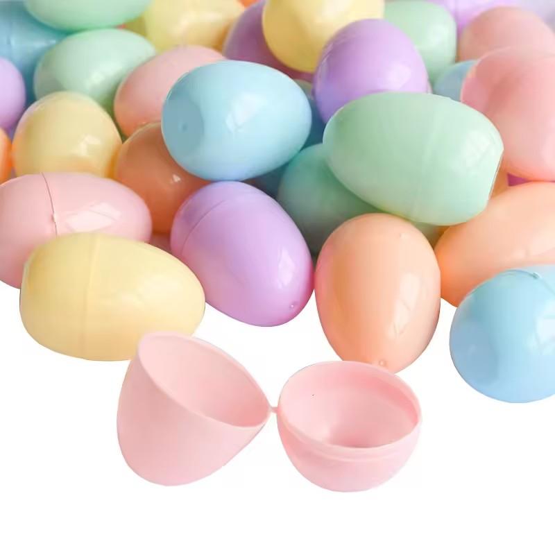 10/50PCS Plastic Easter Eggs Fillable Plastic Egg Kids Toy Colorful Gift Packaging Box Easter Party Hunt Game DIY Craft Supplies