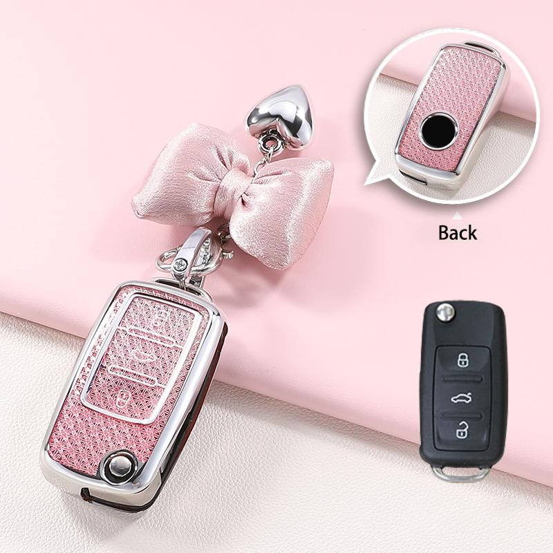 Кристальный ТПУ чехол для ключа, складной, для Volkswagen, для VW Polo, Golf, Passat, Tiguan, T5, Skoda Octavia, Seat Leon, Altea, чехол для ключа, брелок