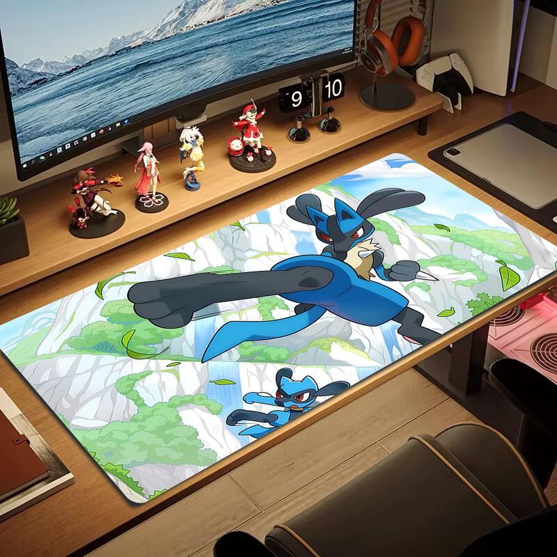 Lucario Print Cushion Non-slip Laptop Tablet Big Mousepad XXL Mat Mini PC Playmat With Lock edge