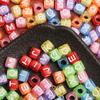 Home Party Supplies Cube Fashion Jewelry Making Bracelet Necklace 6mm 30pcs Accessories Square Letter Loose Beads Materials Acrylic DIY