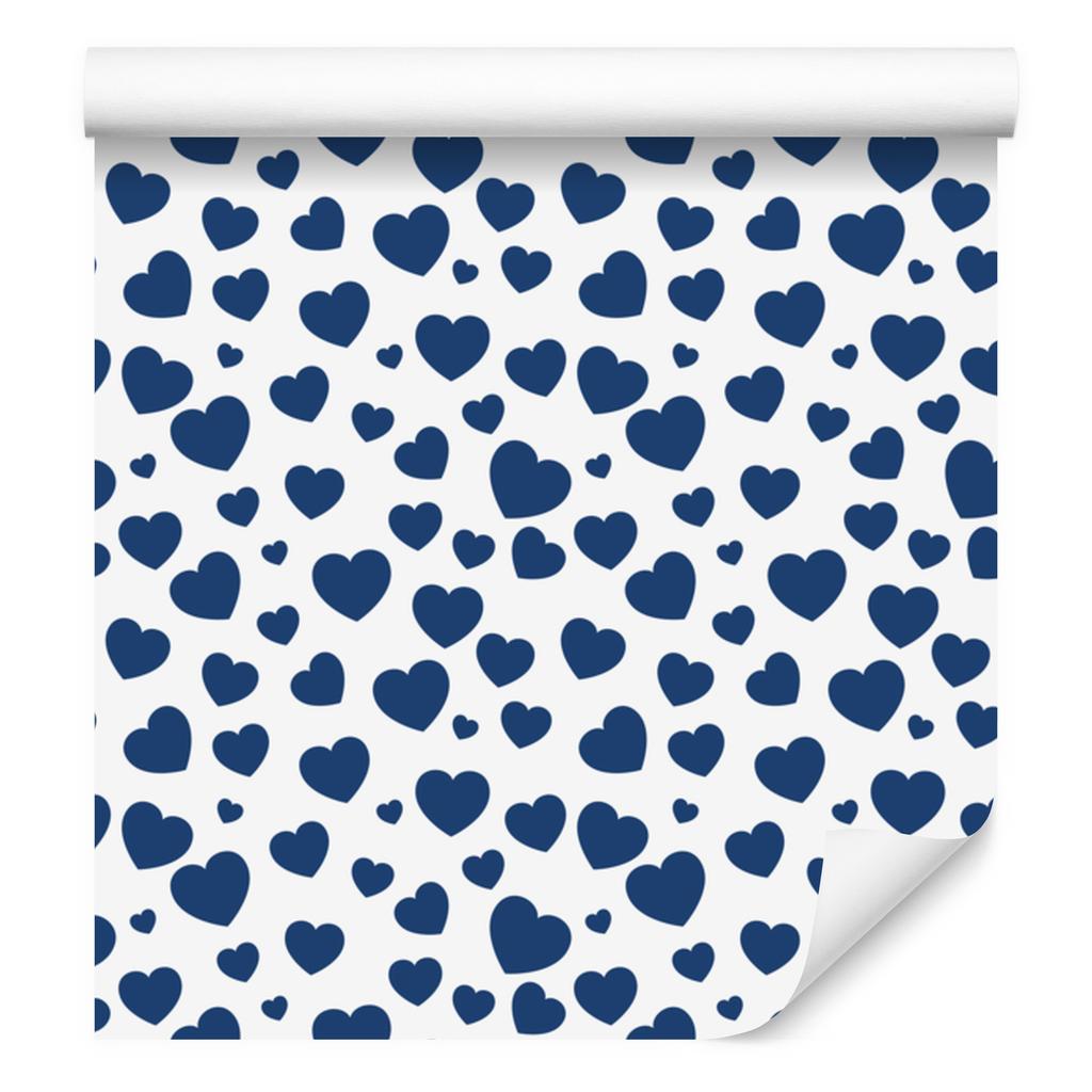 Heart Wallpaper Blue, White, Light Gray and Azure 50x1000