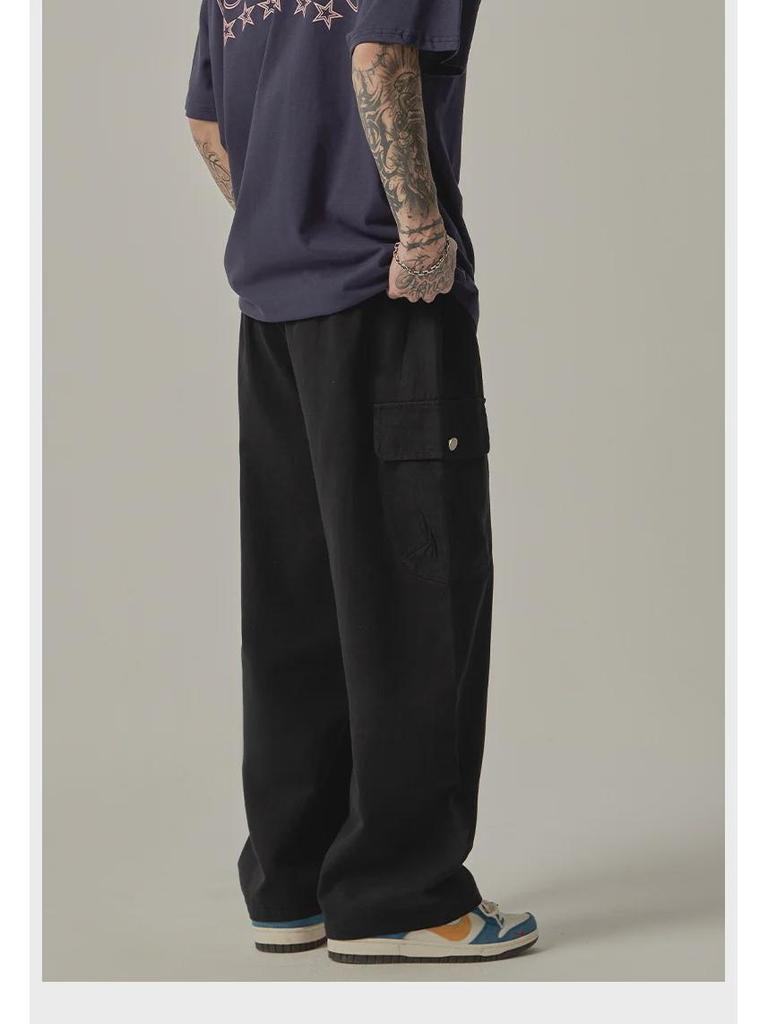 Мужской ретро японский комбинезон: Свободные повседневные брюки широкого кроя весна/осень