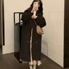 Академический стиль, маленькое, среднее и длинное шерстяное пальто для женщин, осень и зима, новое корейское универсальное простое шерстяное пальто