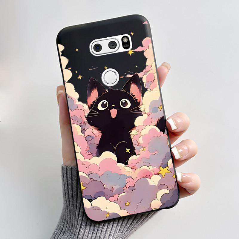 Чехол для LG V30 V30+ V30S V30S+ V35 V35+ ThinQ Тонкий Мягкий Черный Силиконовый Чехол Эстетичный Роскошный Милый Крутой Задняя Крышка для Мальчиков Девочек