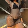 Sexy Underwear Mesh Sexy Fishing Net Pajamas Long Sleeves Hip Skirt Backless Tights