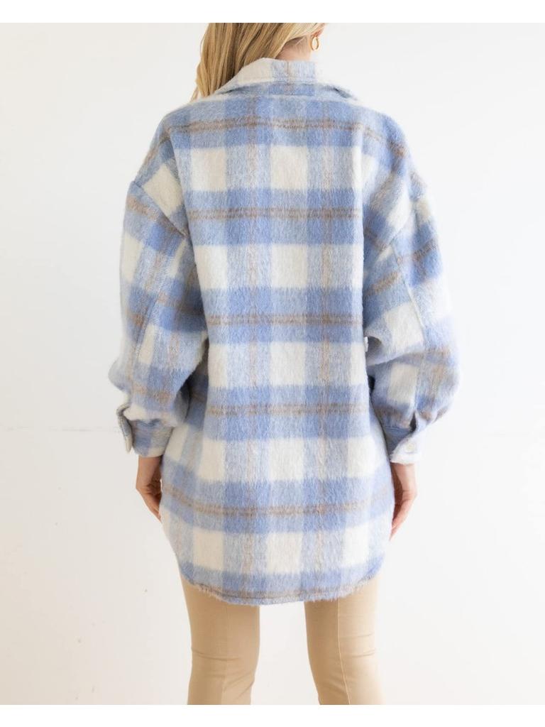 New Fashion Winter Clothes Women Plaid Jackets Coat Street Style Shacket Shirt Jacket Luxury Fluffy Button Down Long Overcoat