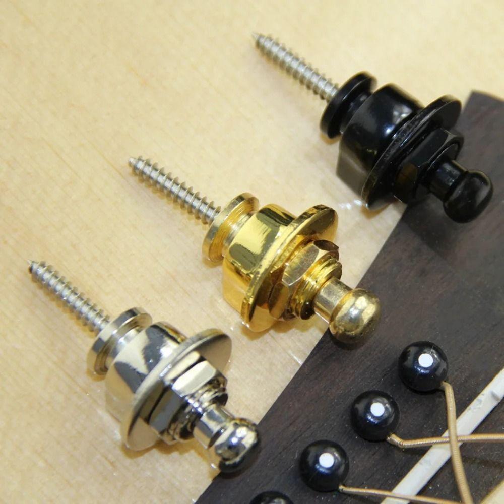 Zinc Zinc Alloy Skidproof Round Head Straplocks Round Head Guitar Strap Button  Guitar Accessories