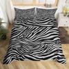 Zebra Print Duvet Cover Twin Wild Animal Theme Bed Set Safari Wildlife Fur Comforter Cover Abstract Geometric Stripe Bedding Set