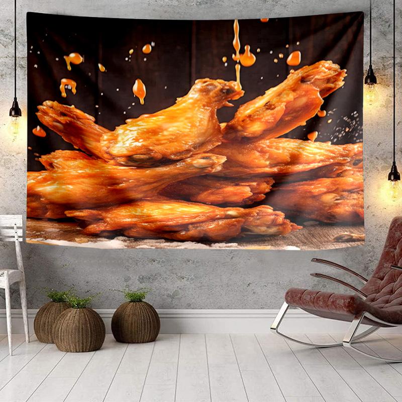 Golden French Fries Background Tapestry, Unique Design Tapestry, Wall Decor for Bedroom,Livingroom, Playroom,Heartwarming Fan Holiday Gifts