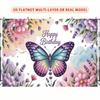 2D Elegant Butterfly Floral Happy Birthday Backdrop Watercolor Party Background