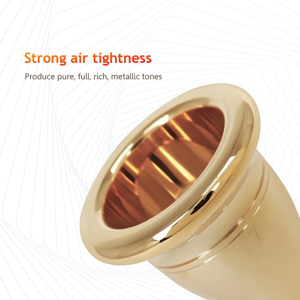 Мундштук для тубы Прочная латунная конструкция Посеребренный Аксессуары для музыкальных инструментов