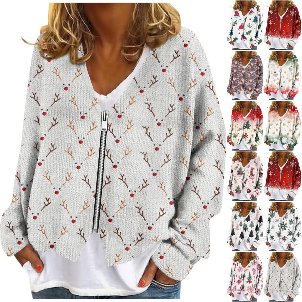 Womens Zip Up Sweaters Sweatshirts Long Sleeve Oversized Jackets Soft Casual Loose Tunic Tops