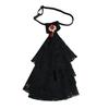Women's Multilayer Lace Ruffle Crystal Faux Collar Gothic Victorian Detachable Jabot Collar Steampunk Clothing Accessory