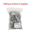 1000 шт., набор для ремонта пластикового степлера для кузова автомобиля, сварочные гвозди 0,6 мм для пластикового сварочного аппарата, S-образные скобы, принадлежности для пайки