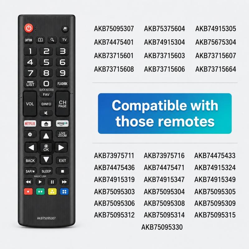 Пластиковый пульт ДУ ABK75095307 Универсальный пульт для телевизора Для Smart TV AKB75675301 AKB75675304 AKB76037605 Запасной пульт