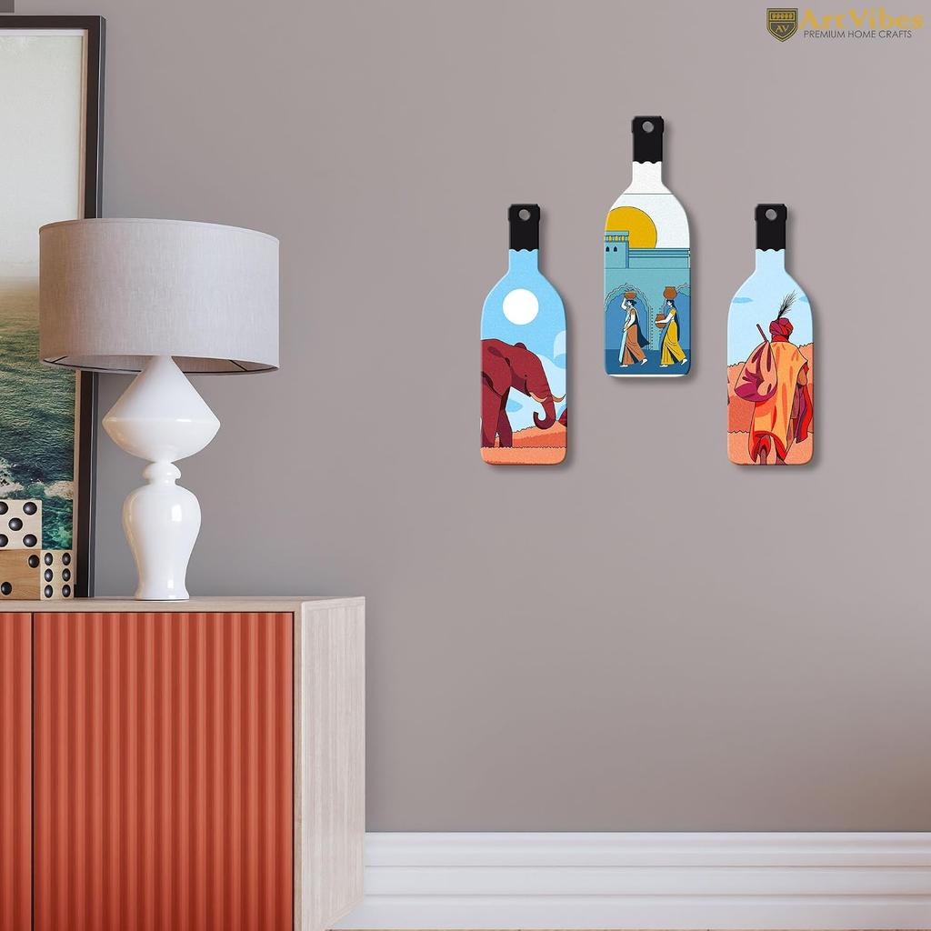 Modern Abstract Art Wooden Wall Hanging For Home Décor, Decoration Items
