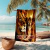 1PC Custom Name Lion Family Majesty Beach Towel Highly Absorbent And Sand-Resistant Towel for Swimming, Pool, Yoga, And Travel Lightweight