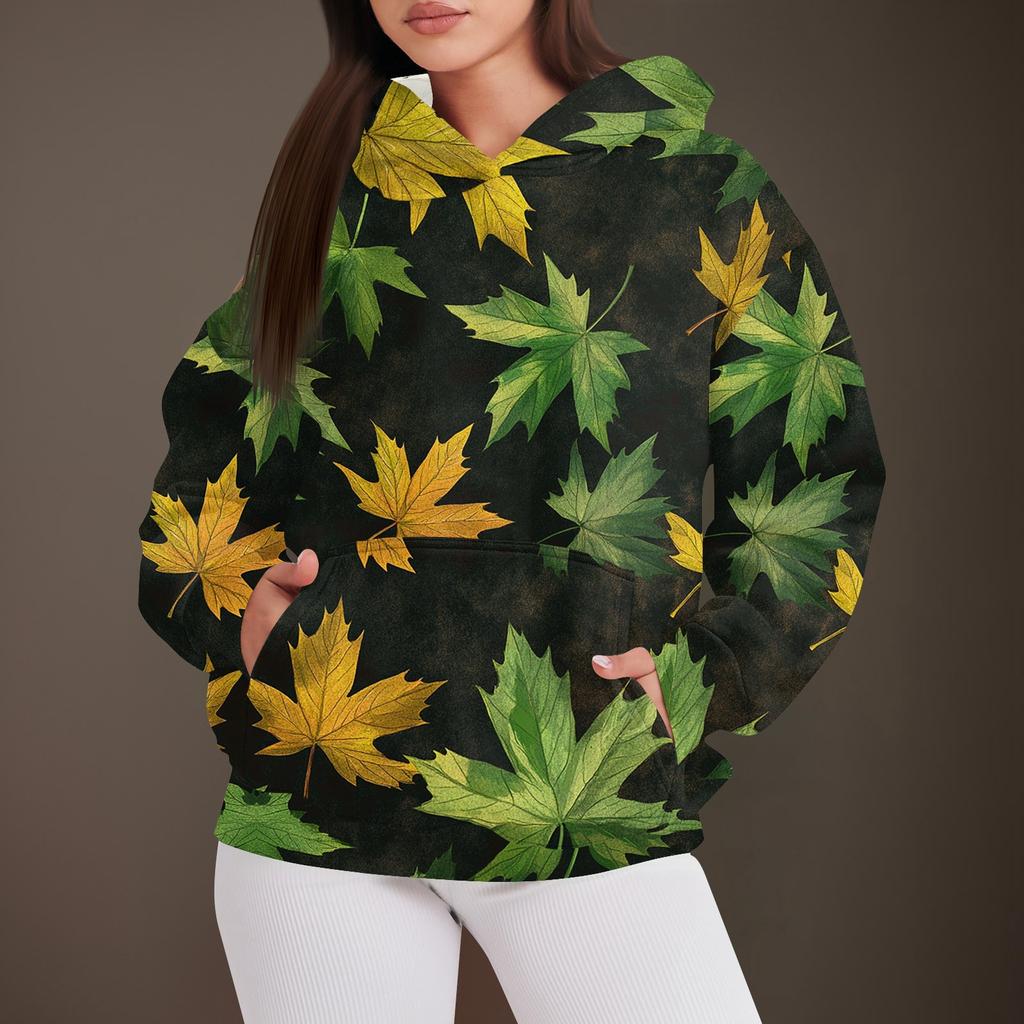 Женская мода повседневный пуловер с капюшоном толстовка с принтом длинный рукав толстовка