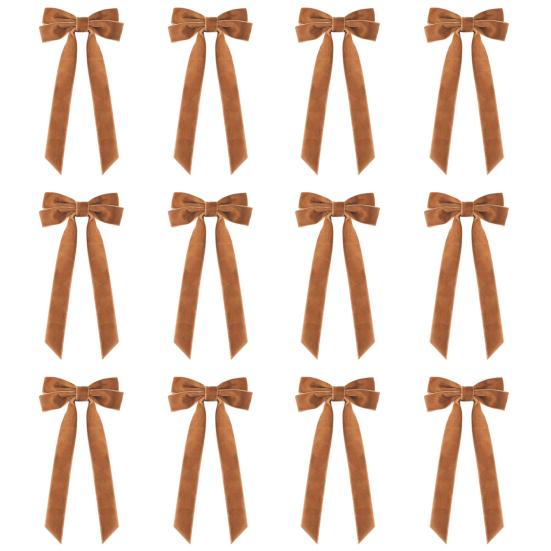 12 шт. Рождественские бархатные банты, деревенские винтажные бархатные ленточные банты для DIY поделок, упаковки подарков, гирлянды для елки, венка, рождественского украшения