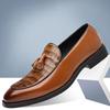 New Men Leather Casual Shoes Cool Tassels Pointed Toe Slip-on Loafers Man Fashion Leisure Dress Shoes