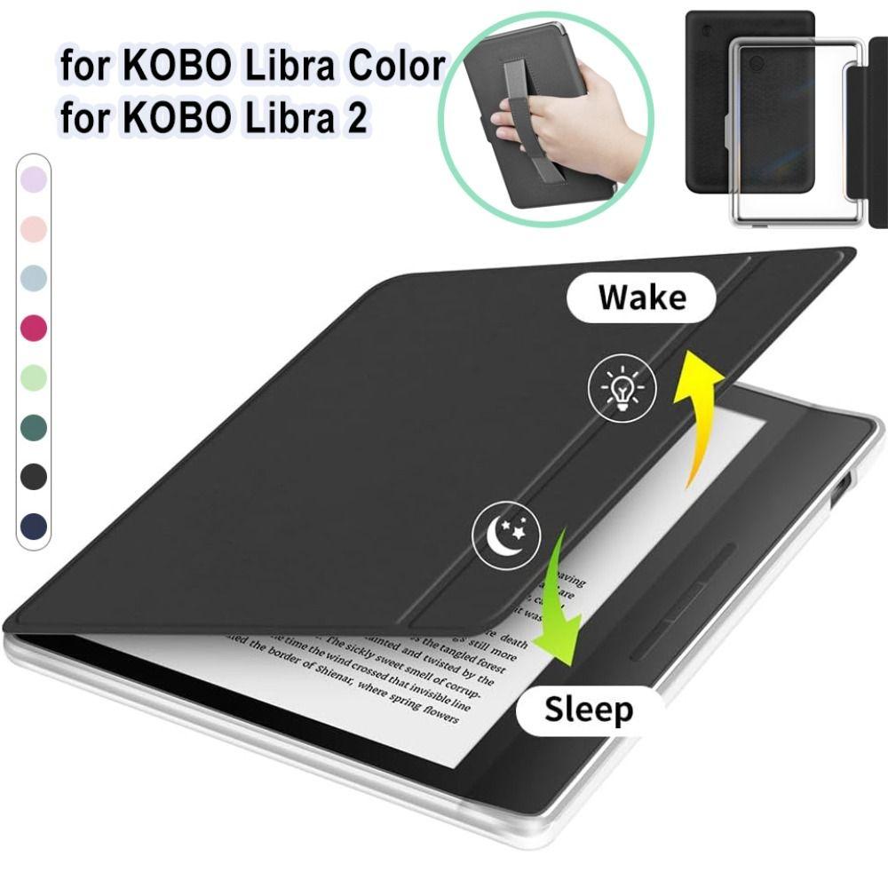 with Hand Strap e-Reader Case 7 inch Protective Shell Folio Funda for KOBO Libra Color/2
