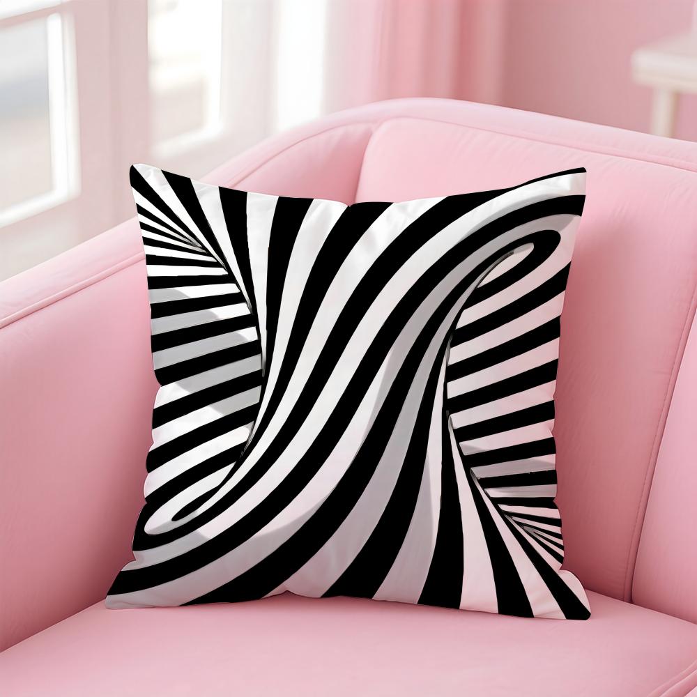BBlack and White Series Cool and Concise Cushion Cover Pillow Case Soft Friendly Fabric  Concealed Zipper