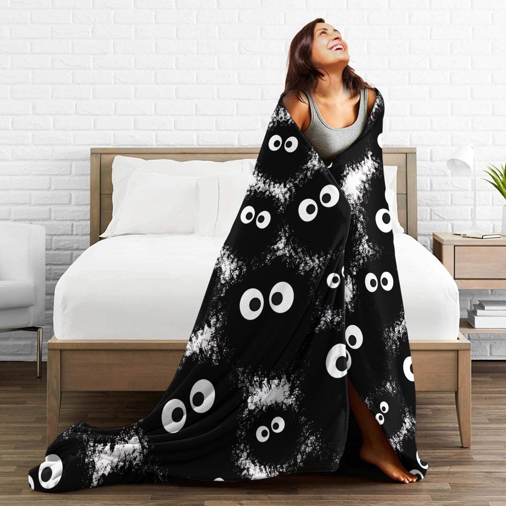 Susuwatari Soot Sprites Plush Blanket Students Flannel Throw Blanket For Outdoor Soft Warm Design Quality Bedspread Gift Idea
