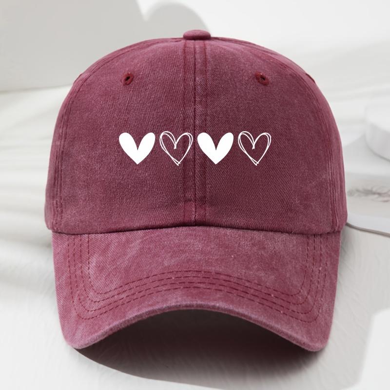 Soft And Heart-Shaped Design Adjustable Retro Unisex Baseball Cap Outdoor Sports Fishing Camping Fashionable Hat