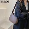 Retro Portable Small Saddlebag Female Spring and Summer Solid Color Versatile Temperament Shoulder Bag Office Ladies Daily Leisure Bag