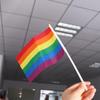 10Pcs LGBT Rainbow Hand Flag Rainbow HandHeld Flag Multipurpose Rainbow Flags  Party Decorations