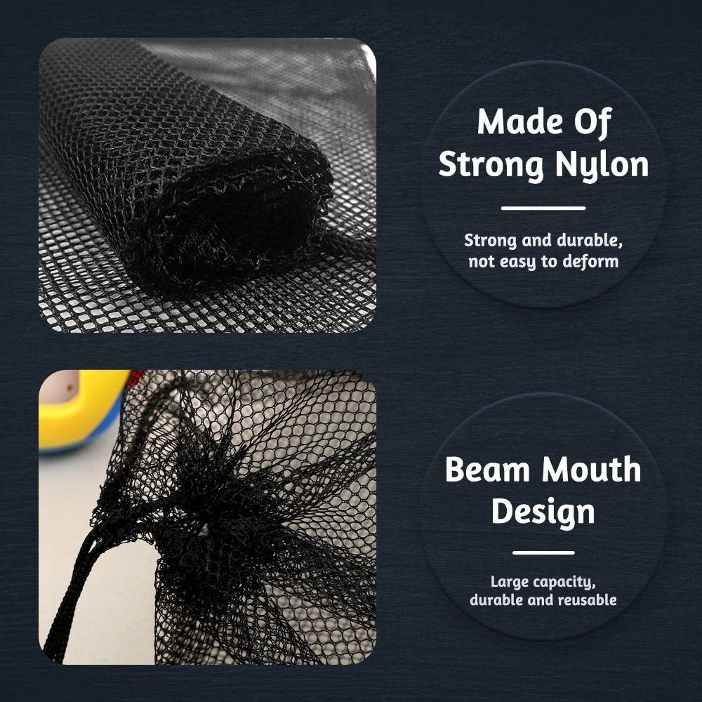 with Cord Lock Closure Small Mesh Bags Durable Black Pouch Mesh Drawstring Bags for Beach Games