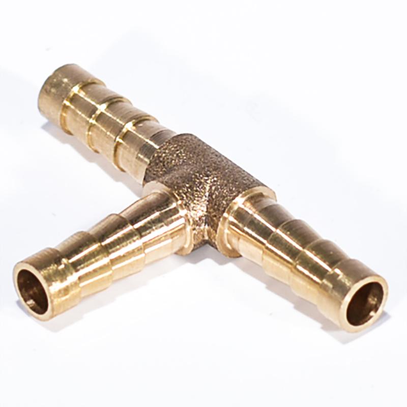 6mm 8mm 10mm 12mm Solid Brass T Piece 3 Way Fuel Hose Joiner Connector For Air Oil Gas Fuel Fuids Brass Barb Pipe Fitting