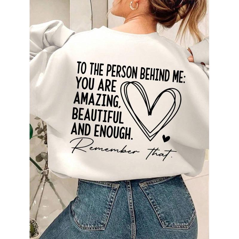 In-Stock Women's Plus Velvet 'You Are Amazingly Beautiful and Enough' Sweatshirt Pullover
