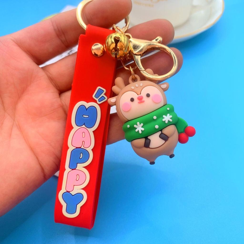 Festive Christmas Santa Claus Keychain Toy Bag Pendant For Kids Gifts