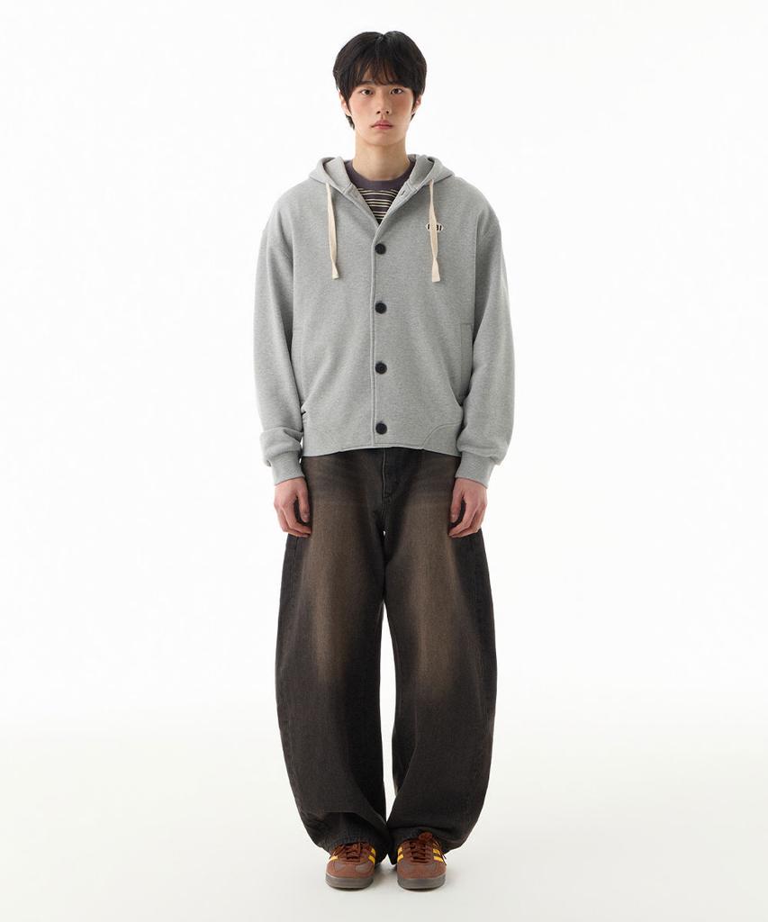 NOT ONLY FOR TODAY Curved Wide Denim Pants [Washed Black]