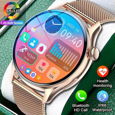 2024 True AMOLED Смарт-часы, женские экраны, всегда показывают время, 466*466 HD, трекер здоровья, голосовые вызовы, умные часы для женщин для Xiaomi