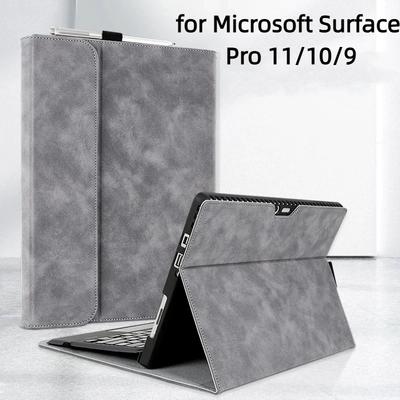 Защитный чехол для 13-дюймового Microsoft Surface Pro 11/10/9, тонкий чехол-книжка из ПУ-кожи, противоударный, со смарт-подставкой