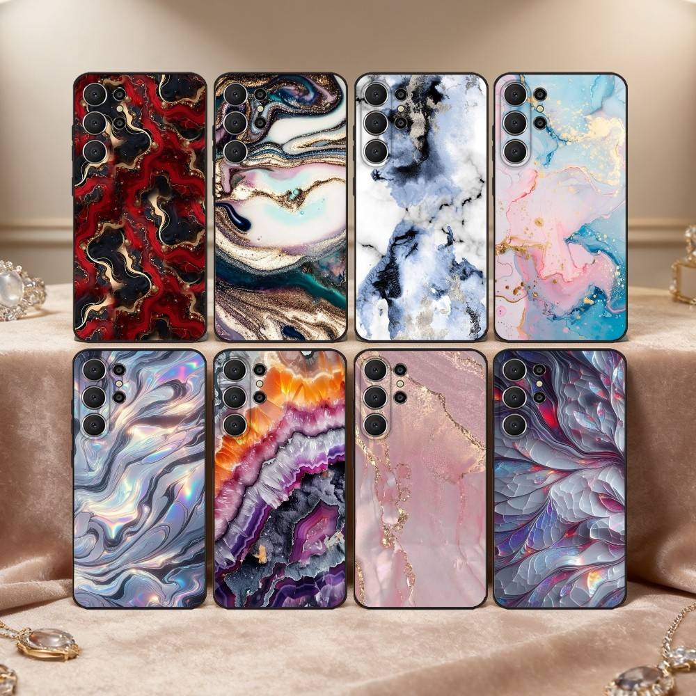 Чехол с блестками и мраморным узором G-Glitter Art для Samsung S26, S25, S24, S21, S22, S23, S30, Ultra, S20, FE, Lite, 10, 9, Черный