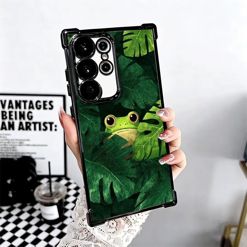 Милый Мультяшный Лягушонок Покрытие Чехол для Телефона Для Samsung Galaxy S24 S25 FE S26 Edge S23 Ultra S22 S21 Plus S20 Противоударный Подушка Безопасности Чехол