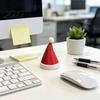 Collectible Figurines for Gifts 3D Printed Flexible Spring Santa Hat Figurine, Retractable Spiral Coil Fun Bendable Tabletop Ornament Christmas