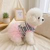 Breathable Dog Tulle Dress Striped Knit Puppy Clothing New Summer Dog Vest  For Small Dogs
