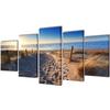 Set of Printed Wall Canvases Sandy Beach 200 X 100 Cm