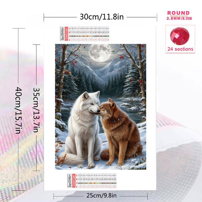 Wolf in Forest 100% Round Full Drill 5D DIY Diamond Painting Embroidery Cross Stitch Rhinestone Décor
